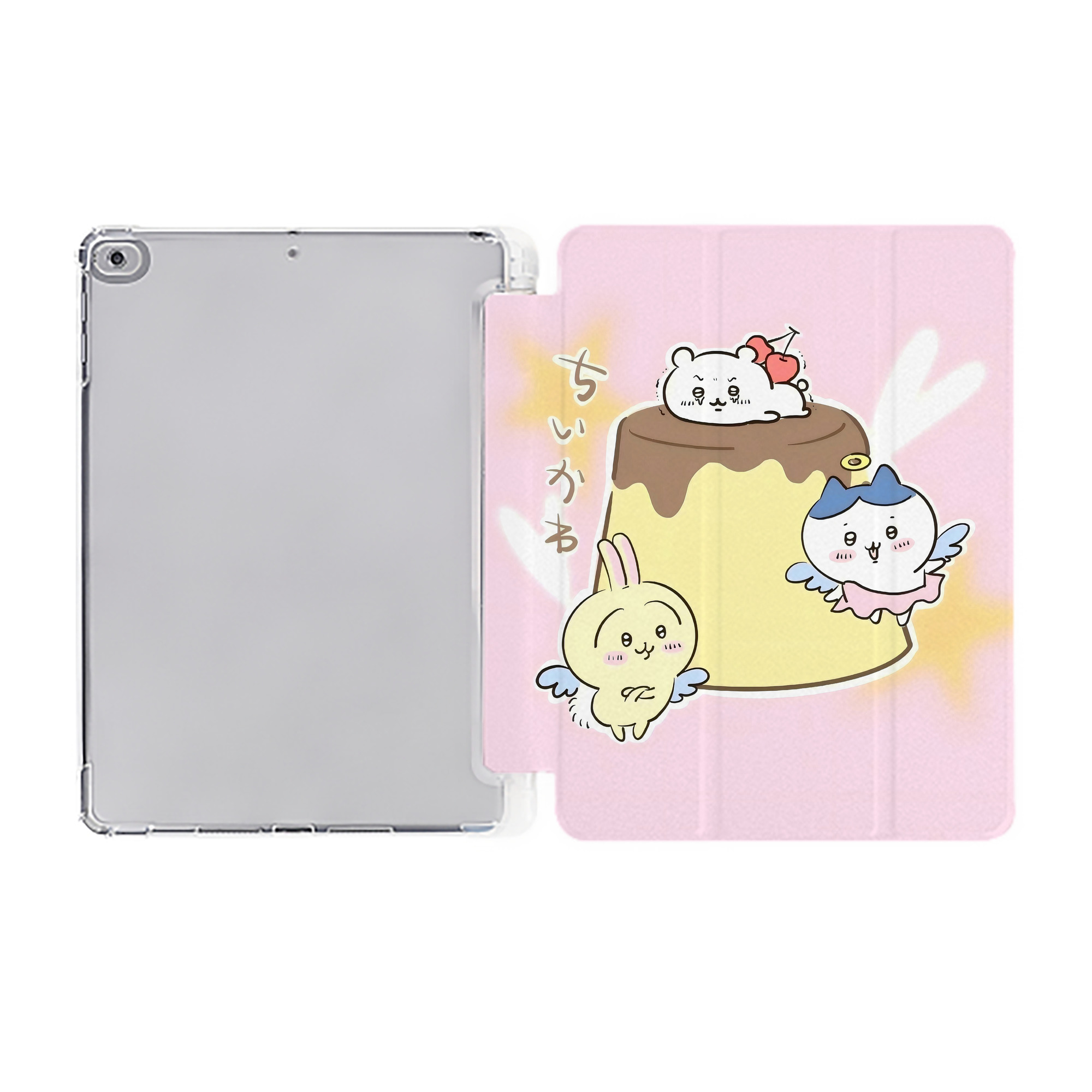 （画像用） ちいかわ Chii-kawa IPad ケース ペン収納付き 三つ折りスタンド PUレザー×シリコン 対応機種9.5/10.5/10.9インチ